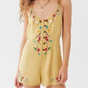 Urban Outfitters Floral Embroidered Romper